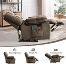 Massage Recliner Chair with Heat and Massage, Soft Fabric Ergonomic Manual Reclining Chairs, Heavy Duty Reclining Sofa Chair with Side Pockets for Living Room (Taupe) by CozyNest Decor