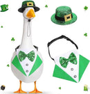 St. Patrick's Day Porch Goose Outfit 23"/ 17'' Statue Tuxedo Bandana Top Hat Cloth for Goose Lawn Decoration(Suit Collar) by GreenHaven Gardens