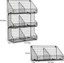 X-cosrack 3 Tier Large Stackable Snack Organizer - Versatile Wall Mounted Wire Storage Basket with Divider for Candy Chip Cans Bars - Ideal for Pantry Office Home by CozyNest Decor