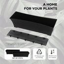 Elly Décor Set of 2 24x8 Rectangular Modern, Resistant and Self Watering Planter with Rattan-Like Finish, 24", Gray by CozyNest Decor