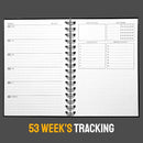 Undated Weekly Planner Notebook, A5 (5.8" x 8.3") Hardcover Weekly to do List Notebook for Work with Goal & Habit Tracker - Spiral Black by TinyTreasures Baby Boutique