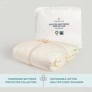 FABDREAMS Organic Quilted Mattress Protector Twin Size | Mattress Pad| Mattress Cover| Naturally Breathable | Noiseless| Fits up to 17" Deep Pockets| Temperature Regulating | Ivory by TinyTreasures Baby Boutique