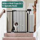 BABELIO 36" Tall Baby Gate, 29-48" Auto-Close & Pressure Mounted, Black Steel Dog Gate for Stairs & Doorways by TinyTreasures Baby Boutique