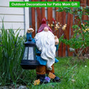 Solar Garden Statue Lights Gnome Figurine with Solar Lantern, Outdoor Garden Succulent Ornaments Waterproof, Fathers Day Mom Gifts for Outside Patio Yard Lawn Decor by CozyNest Decor