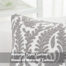 HWY 50 Grey Gray Decorative Throw Pillow Covers 18x18 Inch (1 Piece), Embroidered Cotton Farmhouse Cushion Cover Pillow Case for Sofa Couch Living Room Bed Bedroon, Floral Branches by CozyNest Decor
