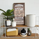 Rustic Bathroom Decor Rules Wood Sign, Frame Western Bathrooms Decors, Farmhouse Bathroom Décor, Rustic Bathrooms Door Rules Décor Sign by CozyNest Decor