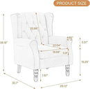 UIXE High Back Accent Chairs Set of 2, Upholstered Armchair in Fabric for Living Room, Retro Wingback Arm Chair Comfy Single Sofa Bedroom Reading Seat with Solid Wood Legs - Beige by CozyNest Decor