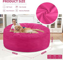 6FT Bean Bag Chair, Large Bean Bag Chairs with Memory Foam Filled, Fluffy Beanbag Sofa with Dutch Velvet Cover, Round BeanBag Chairs for Living Room, Playroom - Pink by TinyTreasures Baby Boutique
