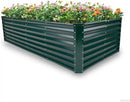 GARDMAX 8x4x2FT Galvanized Raised Garden Bed Kit, Metal Planter Boxes Outdoor with Easy Assembly, Large Garden Bed for Vegetables, Fruits, Flower, Herbs Rectangle Dark Green by CozyNest Decor