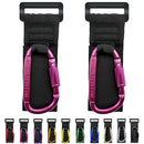 Baby Stroller Hook, Carry 30 lbs per Stroller Carabiner Clip, Adjustable Baby Stroller & Car Seat Hook for Hanging Diaper Bag, Wheelchair,Golf cart, Shopping and Pet Cart(2 Pcs Fuchsia) by TinyTreasures Baby Boutique