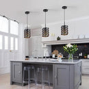 Modern Farmhouse Pendant Lights Kitchen Island, Industrial Multiple Rings Hanging Pendant Light Fixtures for Sink Bar Entrance Bathroom Hallway, Black with Gold Interior by CozyNest Decor