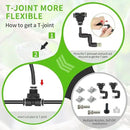 Misting Irrigation Kit Plant Watering System Fittings with 1/4 inch 1/2 inch Blank Distribution Tubing Hose Adjustable Nozzle Emitters Sprinkler Barbed Fittings Greenhouse by GreenHaven Gardens
