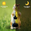Solar Garden Squirrel Decor Statue Fairy Garden Accessories Outdoor Figurine LED Lights Art Housewarming Gift for Patio Yard Lawn Ornament Cute Animal Decoration by GreenHaven Gardens