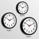 12 Inch Wall Clock Silent Non-Ticking Battery Operated Analog Clock Decorative for Office Kitchen Outdoor Living Room Classroom Bedroom Bathroom School(Black) by CozyNest Decor