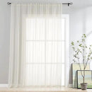 FMFUNCTEX Linen Sheer Sliding Door Curtains for Bedroom, Beige Curtains 108 Inches Long Window Curtain Drapes for Living Room, Natural Patio Glass Door Extra 100 Wide Curtain, Rod Pocket 1 Panel by CozyNest Decor