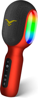 Wireless Bluetooth Karaoke Microphone, 5-in-1 Portable Handheld Mic Speaker with Dynamic RGB Lights, Mini Karaoke Machine for Car Travel Home Party, Music Recording, Duet Singing, Gift for Kids Adults by TinyTreasures Baby Boutique