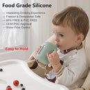 Seposeve 2 Pack Silicone Sippy Cups, Leak-Proof Baby Straw Cup for 6-12 Months, Spill Proof Toddler Cup with Straw 1-3 Years, with Capacity Marking, Non-slip Handle, Flow Control, 6 oz, Green Blue by TinyTreasures Baby Boutique