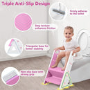 Easy Storage Potty Training Seat with Ladder, Adjustable Step and Toilet Seat Height, Easy-Grip Handles for Climbing, Foldable Portable Toddler Toilet Trainer, Perfect for Small Bathrooms by TinyTreasures Baby Boutique