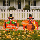 2 PCS Fall Decorations Outdoor Metal Happy Thanksgiving Decorative Garden Stakes with Led Light Welcome Pumpkin Turkey Yard Signs Fall Harvest Lawn Garden Lawn Pathway Decor by CozyNest Decor