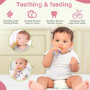 Baby Solids/Frozen Fruit Feeder Pacifier, Infant Teether Toy 4M+, BPA-Free Silicone Pouch & Nipple, Safely Introduce Solids, Teething Relief, 2-Pack - Yellow/Purple (Mouse) by TinyTreasures Baby Boutique