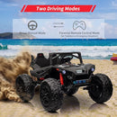 2 Seaters 24V Ride on UTV with Remote Control,10AH Battery, 400W Powerful Motors with 17" EVA Wheels, 20.5“ Seat Width Electric Ride Toy with Metal Suspension,LED Lights,Music,Horn (Black) by TinyTreasures Baby Boutique