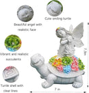 Garden Statues Outdoor Decorations Solar Turtle Angels Decor with Succulents LED Lights Garden Ornaments Figurines for Patio Yard Lawn Gifts for Women Grandma by CozyNest Decor