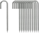Rebar-Stakes-12-Inch, Ground Stakes Heavy Duty U-Hook Galvanized Anti-Rust Tent Stakes Heavy Duty Ground Anchors for Garden Dog Fence Chicken Coop Christmas Decorations Deer Fence 16pcs by CozyNest Decor