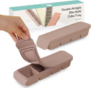 Silicone Freezer Trays with Lid,1.7oz 4 Section - Leak Proof Silicone Freezer molds for Homemade Baby Food Breastmilk,Purees, Vegetables, Baby Food Jars Ice Tray with Lid BPA Free Taupe Brown by TinyTreasures Baby Boutique