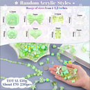 Assorted 170-230PCS Green Acrylic Beads for Bracelet Making, Flower Bow Butterfly Candy GummyBear Aesthetic Bracelet Charms,Cute Beads for Jewelry Making DIY Necklace Keychain Phone Charm by TinyTreasures Baby Boutique