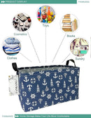 FANKANG Storage Basket,Nursery Hamper Canvas Laundry Basket Foldable with Waterproof PE Coating Storage, Office, Bedroom, Clothes,Toys (Rec-Sailboat) by TinyTreasures Baby Boutique