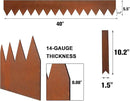 Worth Garden 6 Pack Pre-Rusted Cor-Ten Steel Landscape Edging - 40" L x 5.5" H Each (20ft Total) - No-Dig Hammer-in Heavy Duty 14-Gauge Metal Border w/ 7 Clips & Gloves - Edge for Lawn Yard by CozyNest Decor