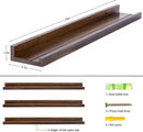 AZSKY 24 Inch Floating Shelves Rustic Wood Wall Shelf Deep Dark Walnut Floating Shelves a Set of 3 Hanging Narrow Picture Photo Ledge Shelves Wall Mounted Bathroom Bedroom Kitchen Office Décor by TinyTreasures Baby Boutique