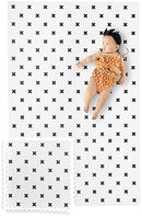 Yay Mats Stylish Extra Large Baby Play Mat. Soft, Thick, Non-Toxic Foam Covers 6 ft x 4 ft. Expandable Tiles with Edges Infants and Kids Playmat Tummy Time Mat (Brooklyn Cross White) by TinyTreasures Baby Boutique