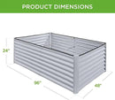 Best Choice Products 8x4x2ft Outdoor Metal Raised Garden Bed, Deep Root Planter Box for Vegetables, Flowers, Herbs, and Succulents w/ 478 Gallon Capacity - Moonlight Gray by GreenHaven Gardens