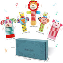 Wrist Rattles Foot Finder Rattle Toy for 0-4 Months Baby, Feet Leg Ankle Socks Arm Hand Bracelet Shaker for 4-8 Months Infant boy & Girl, Gift Set for 0-1 Years Newborn Babies (5 pcs-A) by TinyTreasures Baby Boutique