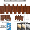 Wall Mounted Piano Key Hanger | Flip Style Hook | Entrance Wall Art Hook, Made of Oak Wood (3 Times Painted, 4 Times Polished) (LED Walnut, 8Hooks) by CozyNest Decor