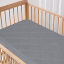 Mini Crib Mattress Protector Sheets Fitted Waterproof Mini Crib Mattress Protector Pad Cover Gray 2 Pack Quilted 38" x 24" by TinyTreasures Baby Boutique