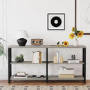 LVB Industrial Entryway Table, Farmhouse Rustic Console Table Behind Couch, Long Metal Wooden Sofa Table with Storage Shelf, Modern Foyer Hallway for Living Room Bedroom, Light Grey Oak, 63 in by CozyNest Decor