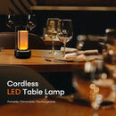 Portable Metal Table Lamp for Indoor/Outdoor ,Rechargeable Cordless LED Lamp, 3-Colour Infinitely Dimming Battery Powered Small Desk Lamp, Restaurant/Bedroom/Bar/Coffee/Camping Light (Black Set of 2) by CozyNest Decor