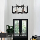 Modern Farmhouse Black Chandeliers for Dining Room, 8-Light Industrial Metal Chandeliers Geometric Pendant Lights Kitchen Island for Entryway Stairway Foyer Hallway by CozyNest Decor