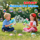 EagleStone Toys for 3+ Year Old Boys Girls, 2 Pack Bubble Gun Machine with Bubble Solution, Outdoor Toy for Kids Ages 4-8,Kids Toys for Ages 3-4 4-6 5-7, Birthday Gifts for 3 4 5 6 7 8 Year Old Boys by TinyTreasures Baby Boutique