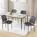 BV Mid Century Modern Dining Chairs Set of 4, Upholstered Pu Leather Armless Accent Chair with Walnut Bentwood Back, Retro Kitchen Chair for Dining Room, Living Room, Kitchen, Black by CozyNest Decor