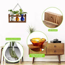 Plant Propagation Station Plant Terrarium Unique Birthday Gifts for Women Plant Lovers Home Office Decor Planter with Wooden Stand - 3 Bulb Glass Vase by GreenHaven Gardens