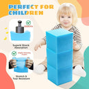 Foam Pit Cubes - 24 PCS 5 Inches Gymnastics Foam Blocks Trampoline Blocks, Multi-Sport Protective Padding for Freerunning, Trampoline, Parkour, Skate Parks & BMX - Blue by TinyTreasures Baby Boutique