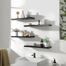 Wood Floating Shelves for Wall Decor, Rustic Wall Shelves for Bedroom Bathroom Kitchen Living Room, Set of 4 Black 24 Inch by CozyNest Decor