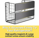 2 Set Magnetic Shelf for Fridge, Fruit Potato & Onion Storage Bins, Pantry Organizers & Storage, Large Container Magnetic Basket for Refrigerator, Kitchen Counter, Cabinet, Magnetic Fridge Organizer by CozyNest Decor
