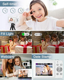 Digital Camera, Kids Camera FHD 1080P Point and Shoot Camera with 16X Zoom Anti Shake, Small Compact Camera for Teen Starter Children Kid Student Girl Boy(Pearl White) by TinyTreasures Baby Boutique