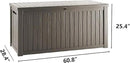 180 Gallon Outdoor Storage Deck Box - Large Waterproof Resin Bin for Delivery Boxes Outside, Lockable Storage for Patio/Pool Cushions & Tools, UV-Resistant, Granite Grey by GreenHaven Gardens