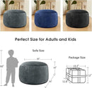 3 Feet Bean Bag Chair - BeanBag Chairs for Adults, Living Room Furniture Sofa with Soft Micro Fiber Cover, Round Fluffy Couch for Bedroom College Dorm - Grey by CozyNest Decor