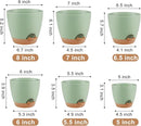 Plant Pots 8/7/6.5/6/5.5/5 Inch Self Watering Pots, Set of 6 Plastic Planters with Drainage Holes and Saucers,Plastic Flower Pots,Nursery Planting Pot for Indoor Out Door Plants（Green） by GreenHaven Gardens
